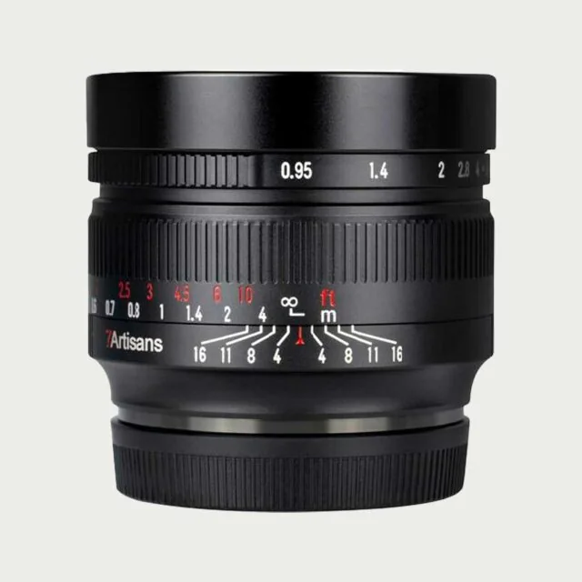 7Artisans 50mm F0.95 med manuell fokus- og blenderring