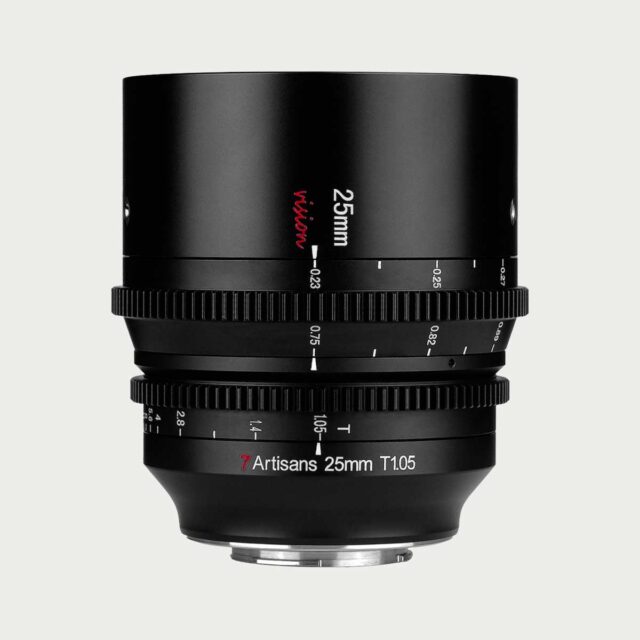 25mm Cinemalinse de-clicked t1.05 aps-c kamera