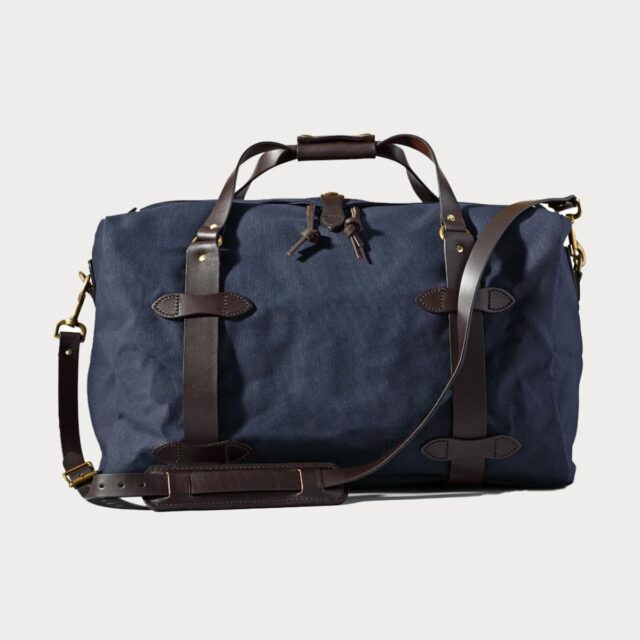 Retro duffle weekender bag i twill navy blå