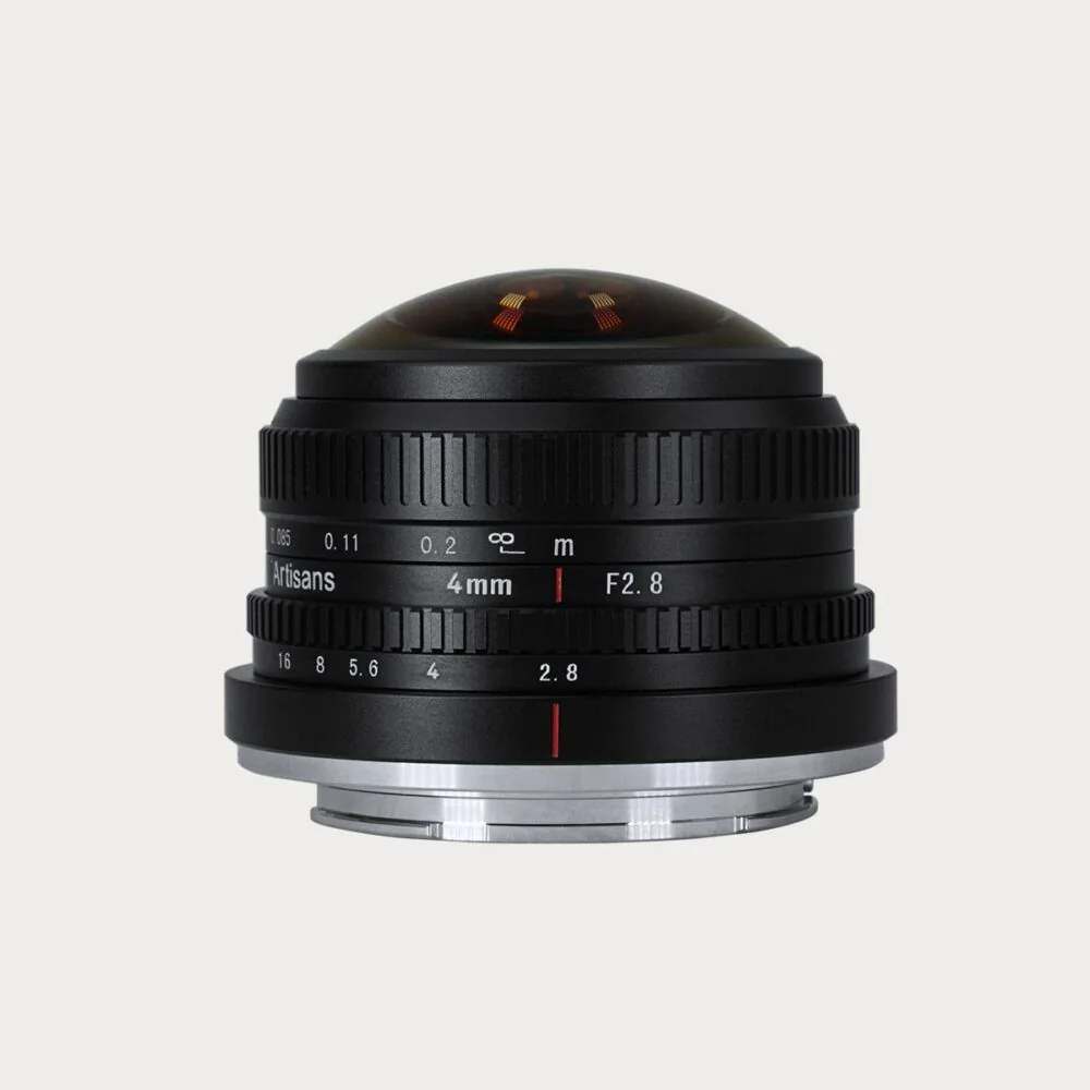 7Artisans 4mm F2.8 fisheye-objektiv med buet frontlinse