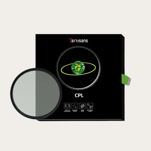 7Artisans CPL-polariseringsfilter og emballasje